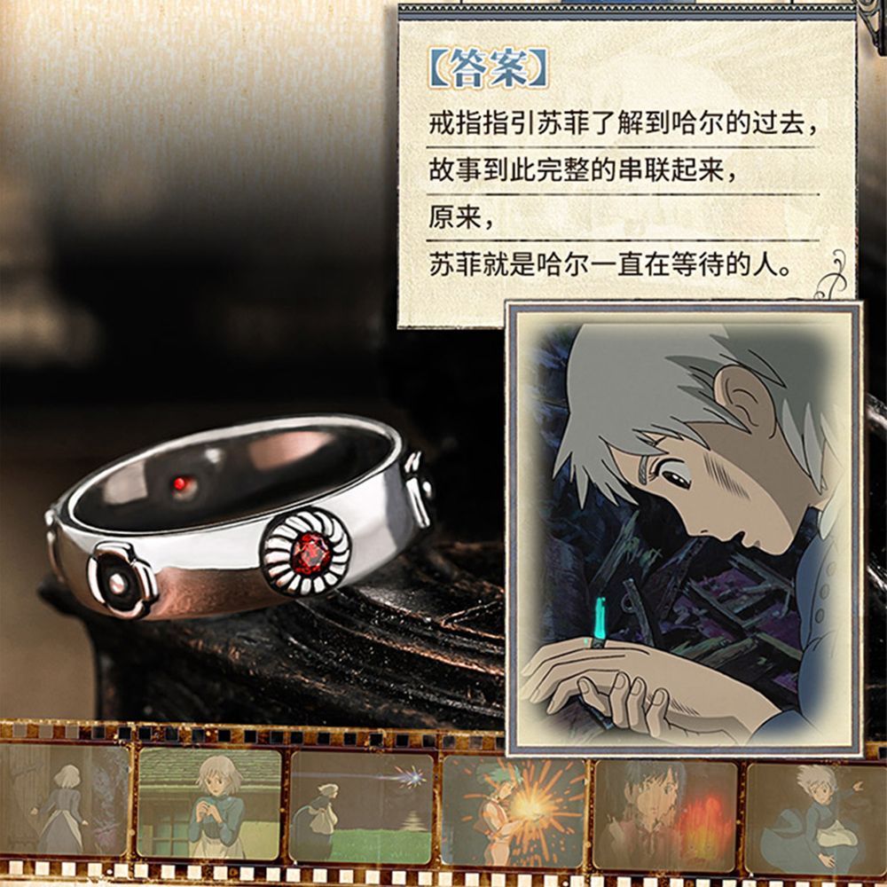 Nhẫn Màu Bạc Hóa Trang Nhân Vật Hoạt Hình Howl's Castle Thời Trang