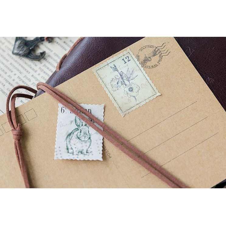 Bộ 46 Sticker Hàn Quốc trang trí phong cách vintage xinh xắn E17