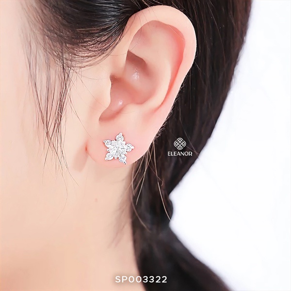 Bông tai nữ chuôi bạc 925 Eleanor Accessories khuyên tai đính đá nhỏ xinh phụ kiện trang sức thời trang sang chảnh