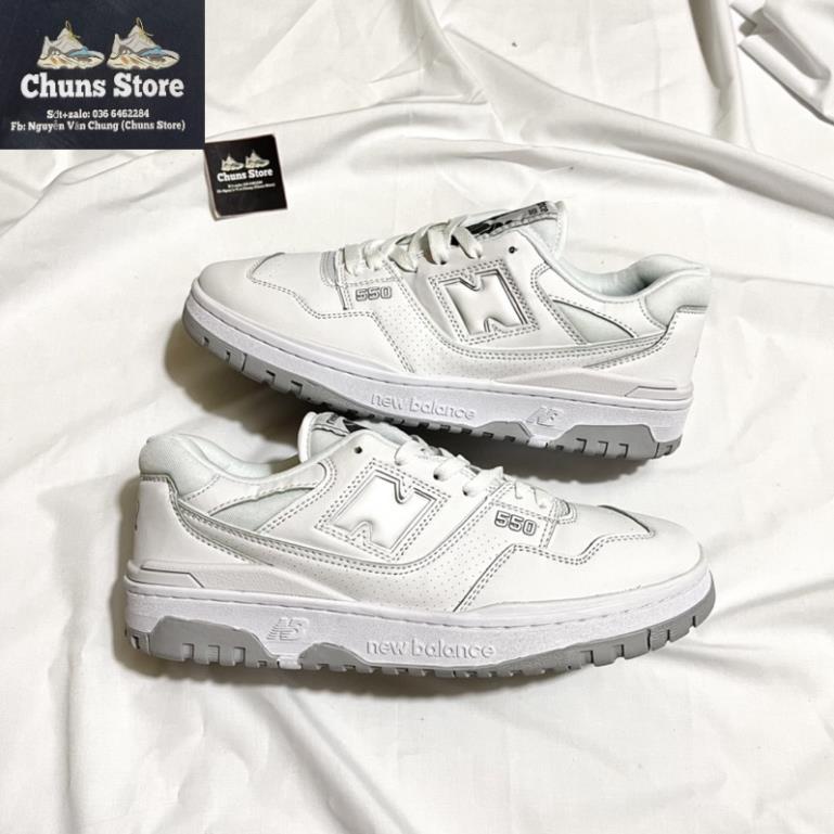 giày Newbalance crt 550 trắng full đế xám, giày NB 550 trắng xám cao cấp 💙
