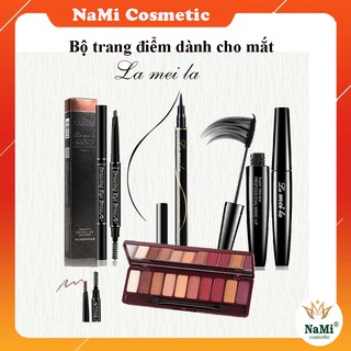 Bộ trang điểm mắt chuyên nghiệp 4 món LAMEILA Bảng phấn mắt 10 màu + chì kẻ mày 2 đầu + bút kẻ mắt + mascara CB05