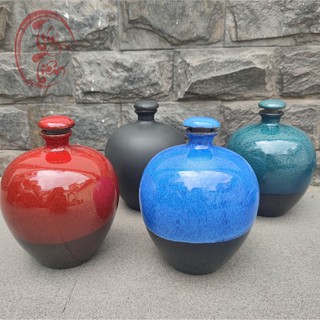 Bình gốm đựng rượu tròn dung tích 1,5L nhiều màu bình phong thủy đẹp