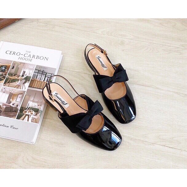 [NEW] Giày búp bê nữ đế cao 3cm gót vuông mũi vuông quai cài sau nhẹ nhàng đi làm văn phòng công sở đi chơi đẹp xinh nơ | BigBuy360 - bigbuy360.vn