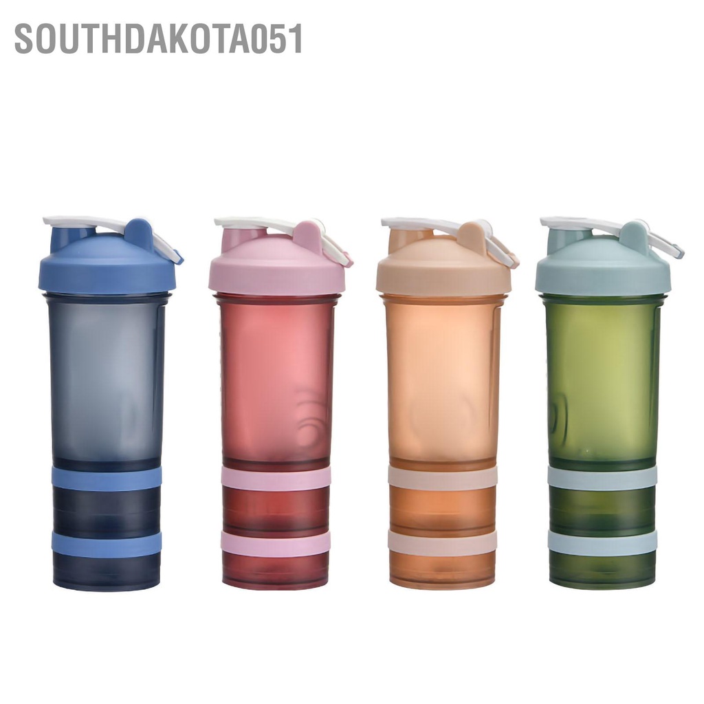 Southdakota051 Cốc nước thể dục Di động Công suất lớn Chống bụi Ba lớp Miệng thao có nắp đậy