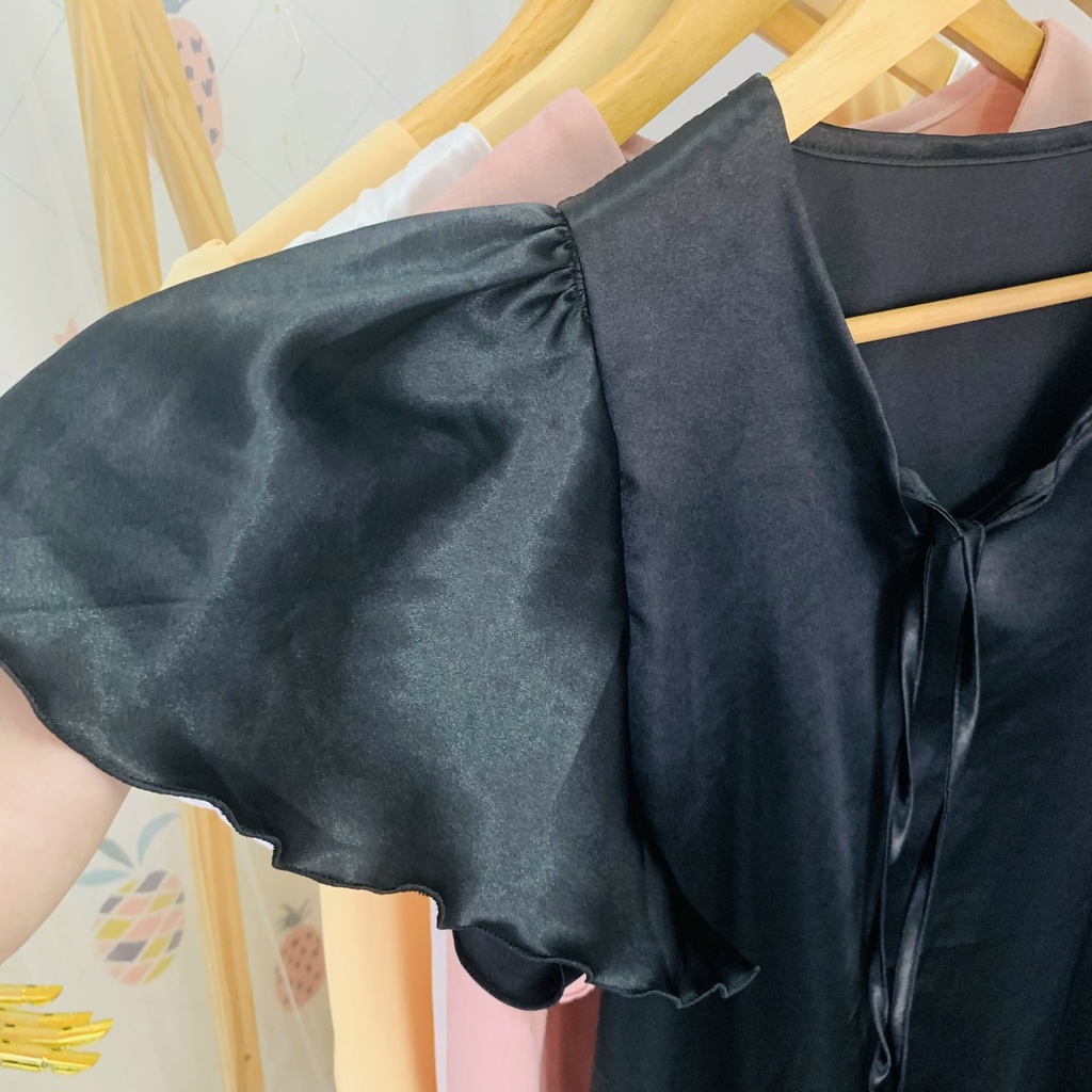 Đầm suông tay cánh tiên Hidu kiểu dáng đầm thiết kế sang trọng chất liệu lụa mát mẻ