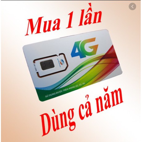 Sim 4G Viettel D500 Trọn Gói 1 Năm, Mỗi Tháng có 4GB DATA tốc độ cao, Không Cần Nạp Tiền Hàng Tháng