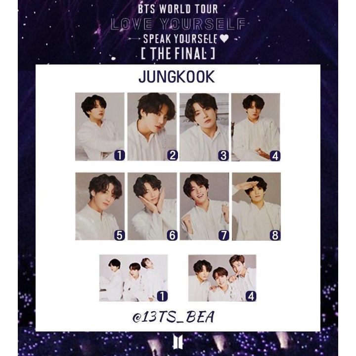 [OFFICIAL MERCH] BTS ẢNH MINICARD SY THE FINAL (8C/1 MEM)