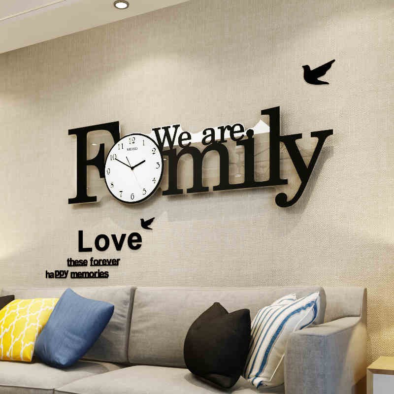 Đồng hồ treo tường hiện đại CL013 - We are family - Kích Thước: 30x86, 33.5x100, 42.5x100cm