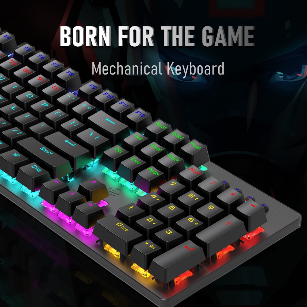 Bàn phím cơ chính hãng HP GK100F kết hợp bàn phím chơi game có đèn nền 104 phím Led đẹp phù hợp cho PC và Laptop