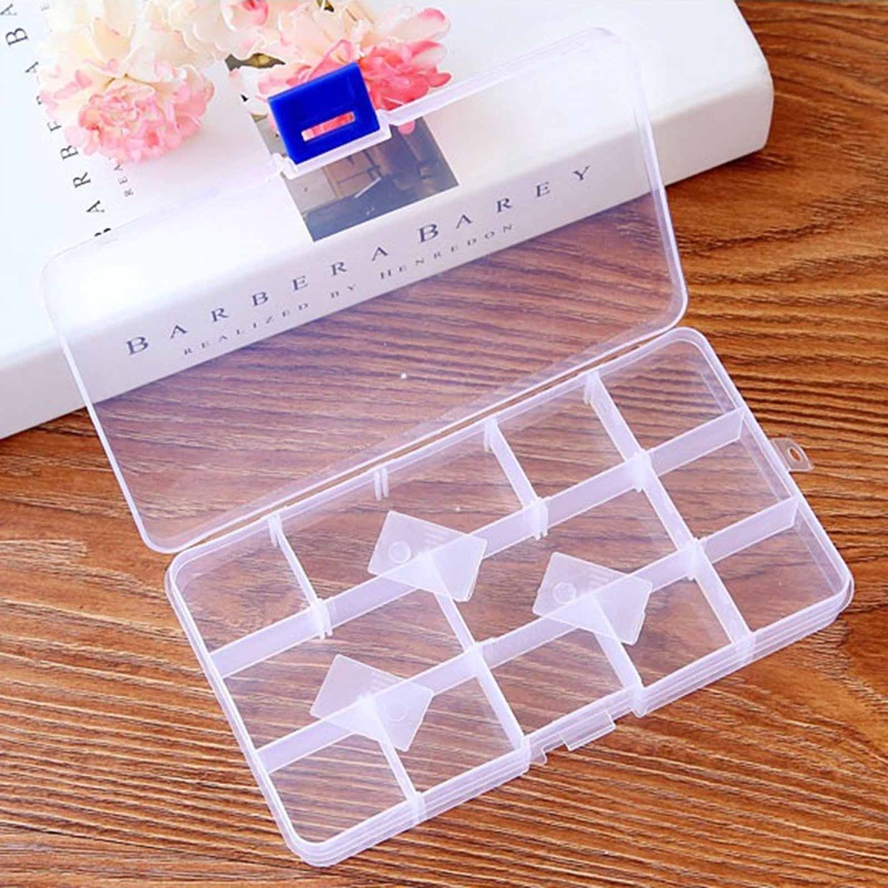 [Hàng mới về] Hộp nhựa trong suốt 10/15/24 ngăn đựng ốc vít/ khuyên tai/ trang sức đa dụng
