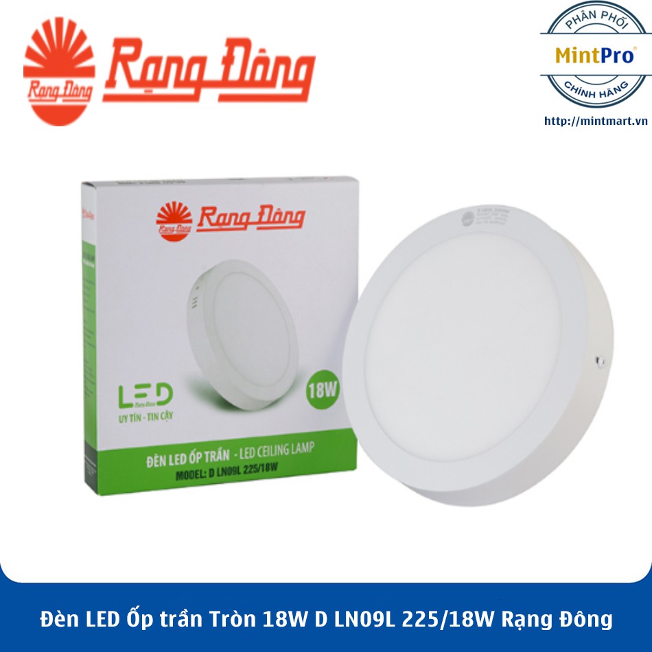 Đèn LED Ốp trần Tròn 18W D LN09L 225/18W Rạng Đông - Hàng Chính Hãng