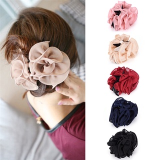 Kẹp Tóc Hoa Hồng Vải Chiffon Thời Trang