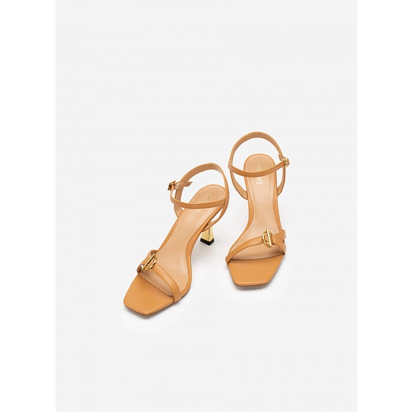 Vascara Giày Sandal Quai Phối Khóa Tròn Hiện Đại - SDN 0688 - Màu Be