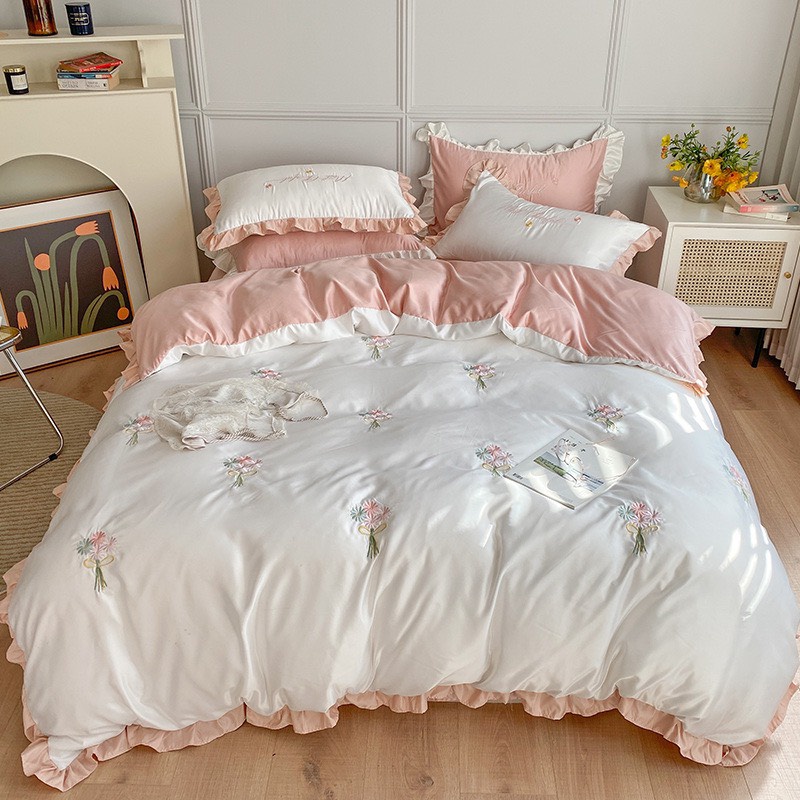 SET phi lụa thêu hoa cúc- Tokyo.bedding