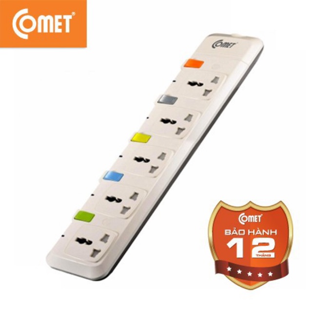 Ổ cắm nối dài COMET CESG2503 [HÀNG CHÍNH HÃNG], 5 lỗ cắm 3 chấu, dây dài 3m