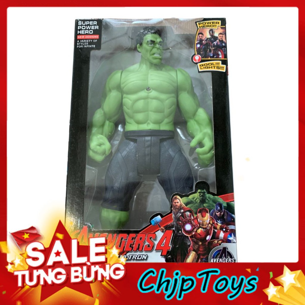 Đồ Chơi Mô Hình HULK Cao 27cm Có Đèn Led Sáng Cử Động Khớp Nhựa Cao Cấp Hàng Đẹp