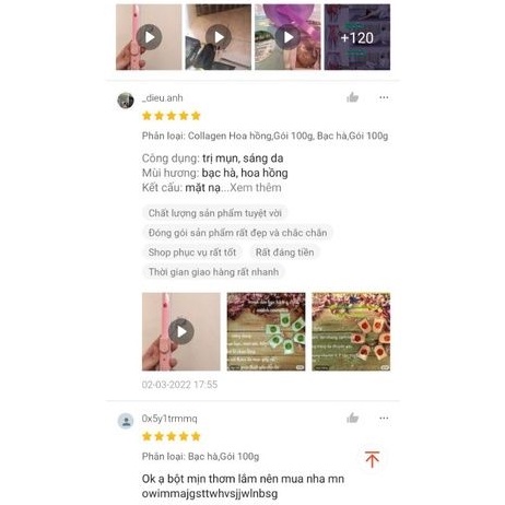 100g mặt nạ dẻo bạc hà, dẻo hoa hồng,cám gạo handmade