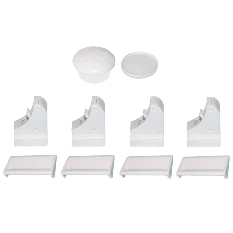 Set 4 Khóa Cửa Tủ + 1 Chìa Khóa Chống Va Đập Bảo Vệ An Toàn Cho Bé