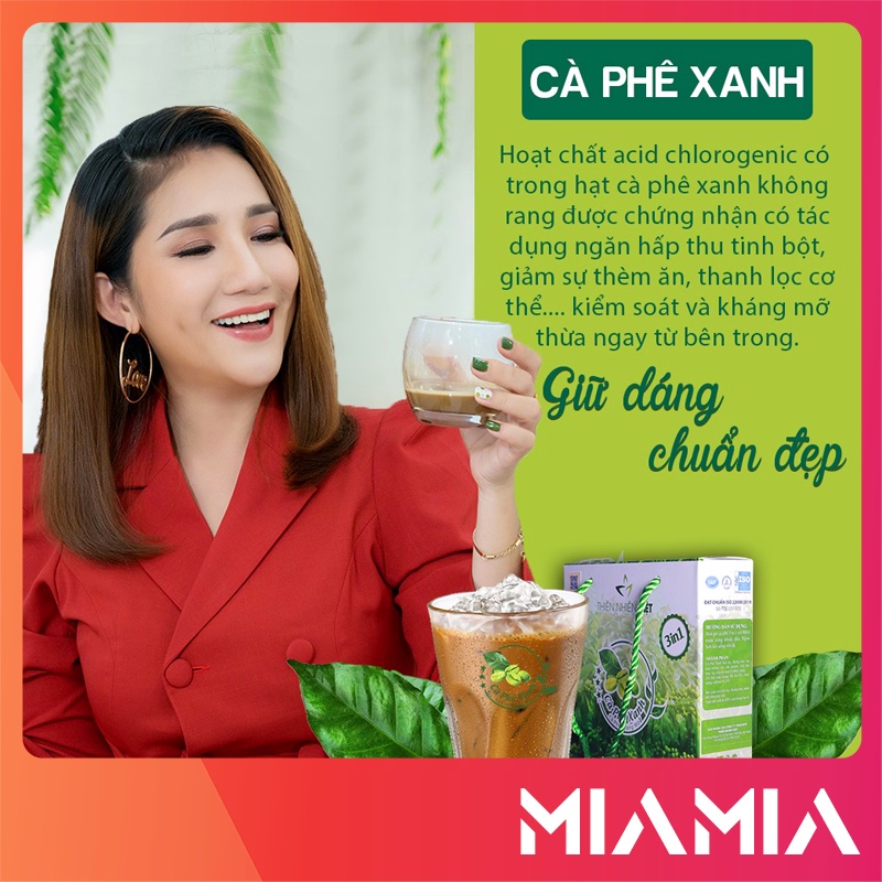Cà Phê Xanh Kháng Mỡ Hộp Nhỏ 10 Gói Thiên Nhiên Việt Chính Hãng