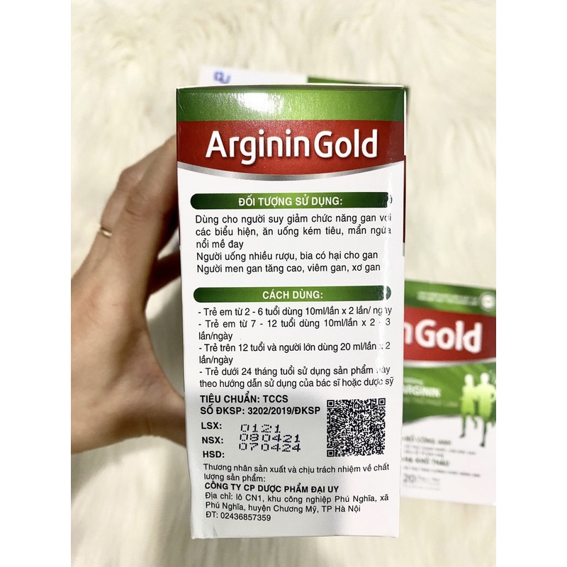 Bổ gan ARGININ GOLD hộp 20 ống - Hỗ trợ thanh nhiệt, giải độc gan,tăng cường chức năng gan