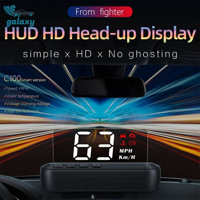 Galaxy Màn Hình Hiển Thị Tốc Độ HUD C100 OBD Hd Đa Năng Dành Cho Ô Tô