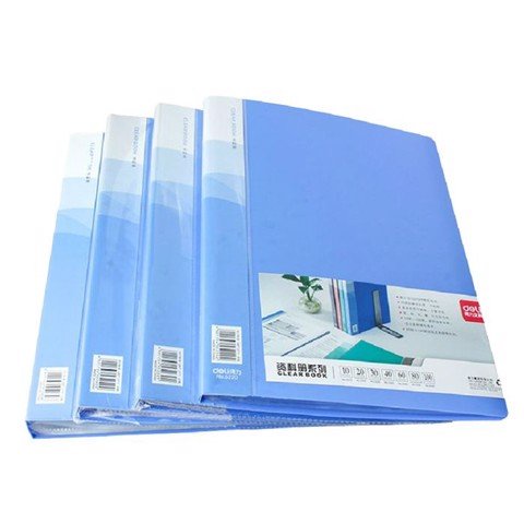 File 20 lá A4 Deli, Xanh dương 5220. Được làm từ nhựa PP cao cấp, chống thấm nước