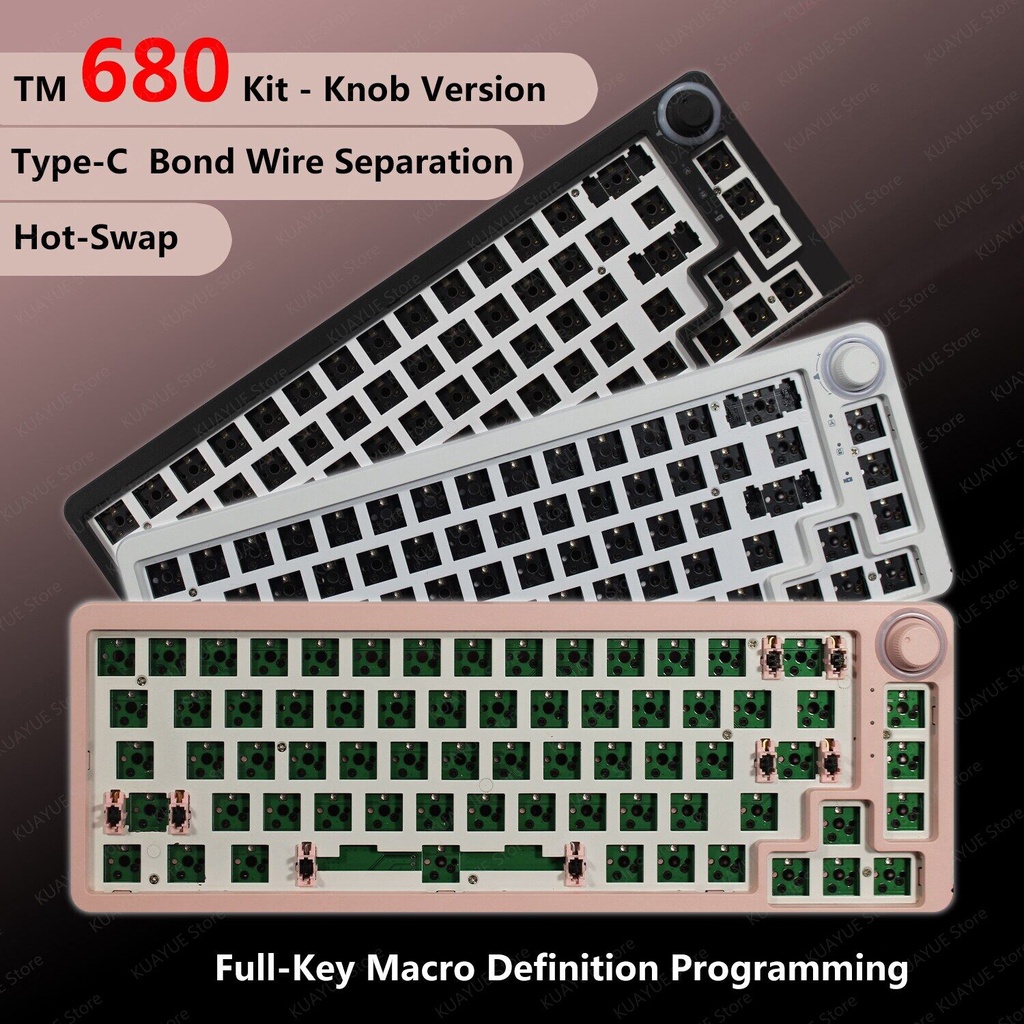 Bộ Bàn Phím Cơ TM680 Có Dây/Rbg Không Dây Màu RGB 3Pins 5 Chân TM680 | Only Kit | Wired version Kit bàn phím cơ TM680 RGB Hotswap 67 phím