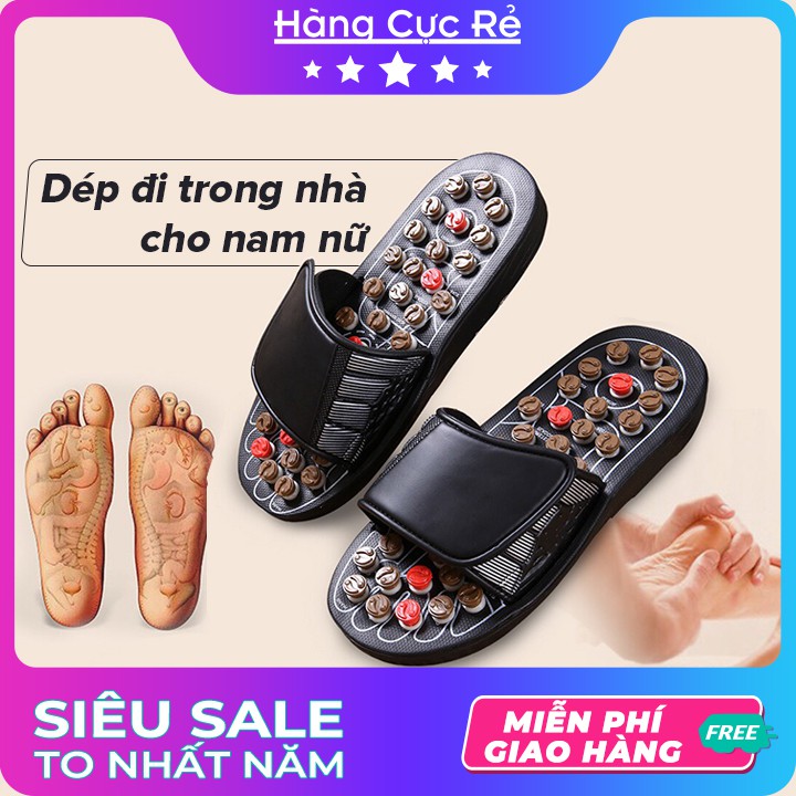 Dép đi trong nhà cho nam nữ Freeship Dép có 38 đốt massage bấm huyệt lưu thông tuần hoàn máu hiệu quả-Shop Hàng Cực Rẻ