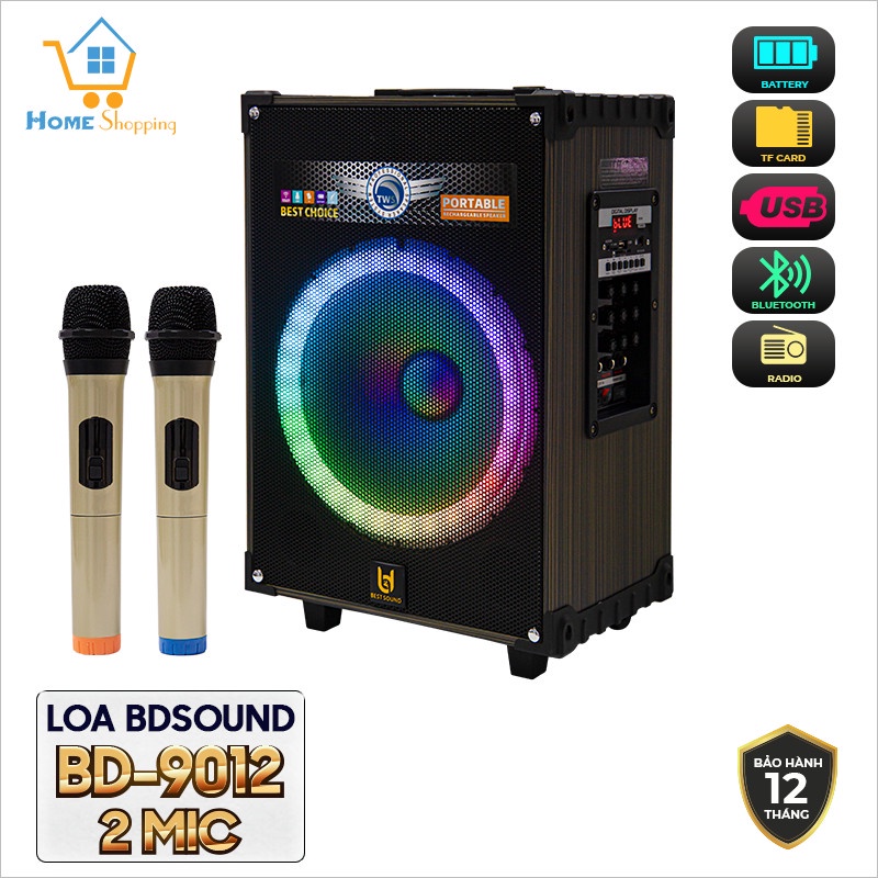 Loa Bluetooth Karaoke BDSOUND BD-9012, bảo hành 12 tháng đổi mới trong 07 ngày nếu lỗi sản phẩm