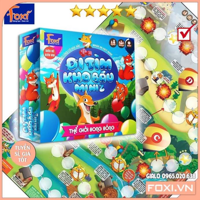 Board game-Đi tìm kho báu mini 2 Foxi-đồ chơi phát triển tư duy-dễ chơi-vui nhộn-giá siêu rẻ