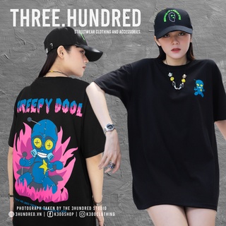 Áo Thun Creepy Doll Màu Đen Chất Liệu Cotton Thoáng Mát