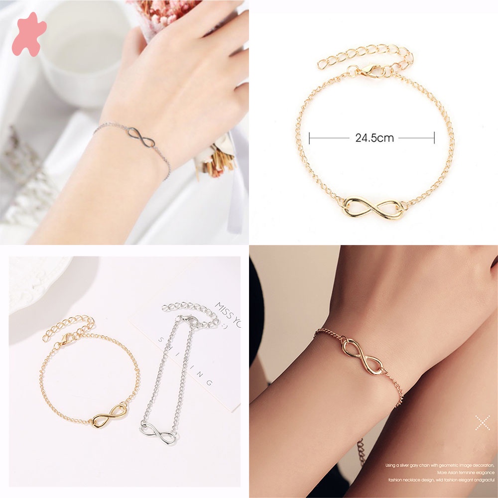 1 vòng tay hợp kim 8 màu thiết kế thanh lịch cho nữ