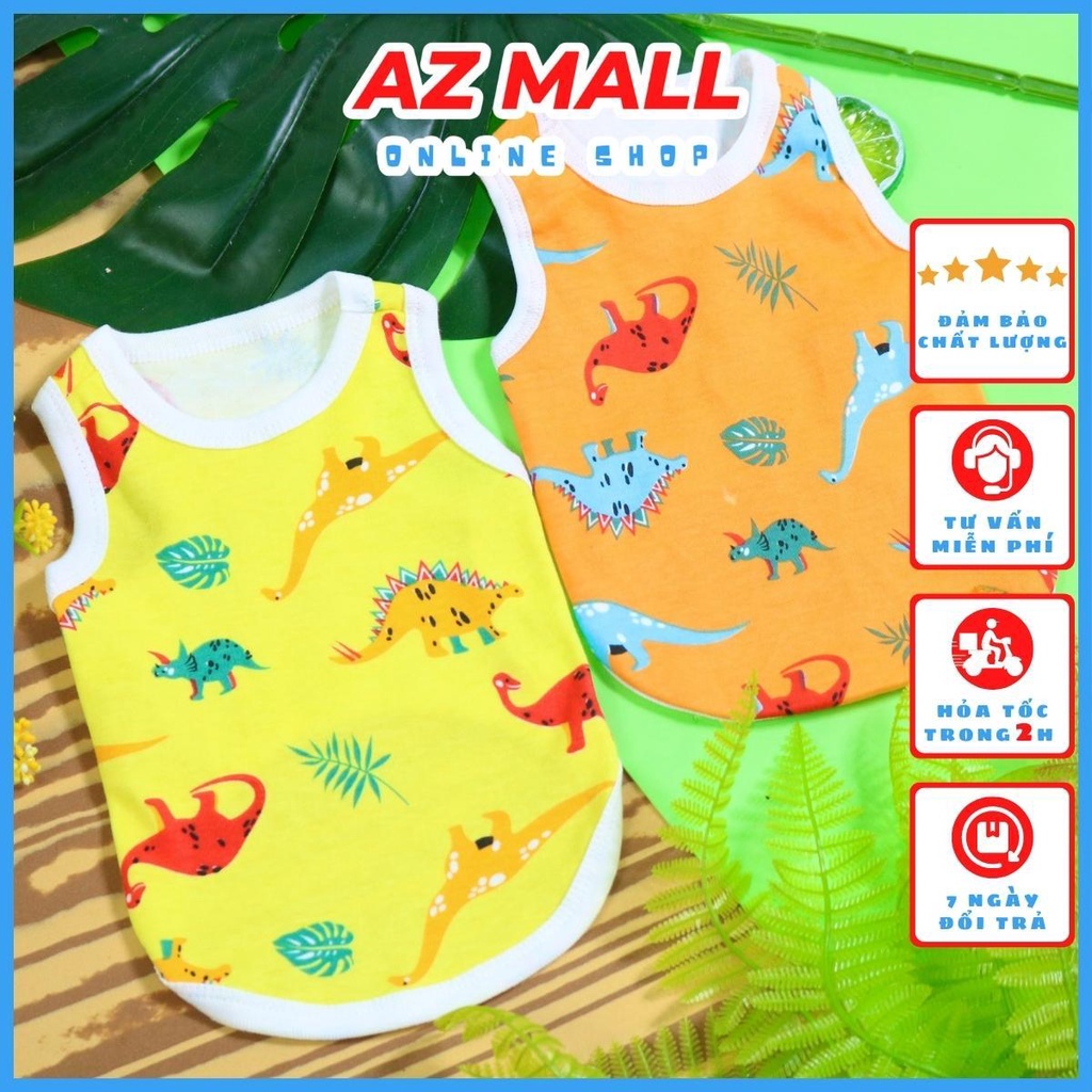Áo đẹp cho chó 12kg - Áo ba lỗ hoạ tiết khủng long cho chó
