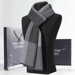 Khăn Choàng Cổ Dày Dặn Họa Tiết Sọc Caro Thời Trang Thu Đông Phong Cách Hàn Quốc Cho Nam