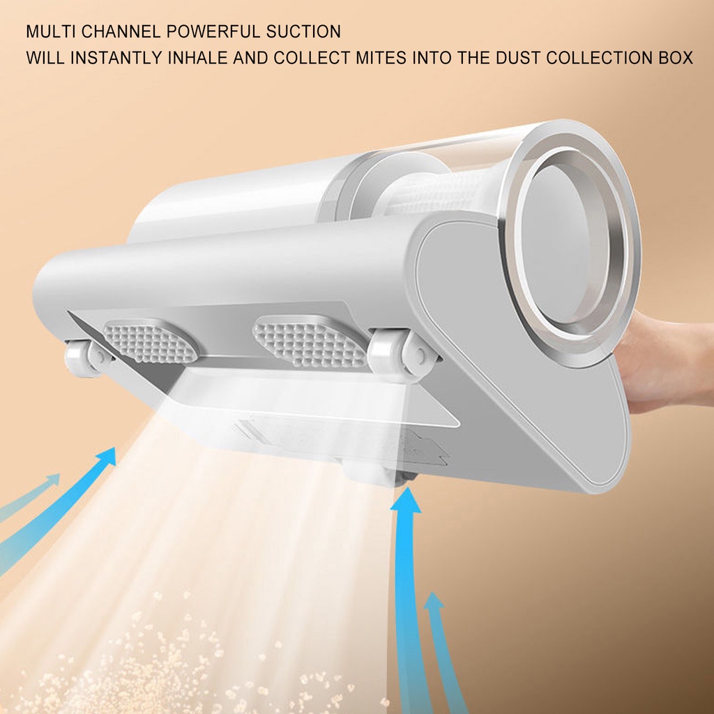 Neon074 Máy hút bụi giường nệm, máy hút bụi mini không dây sạc pin có tia UV khử khuẩn, hút ẩm không khí, chăn ga, ghế sofa Cordless Mattress Vacuum Cleaner Long UV Wavelength Mite Removal Handheld Machine for Bed Sofa