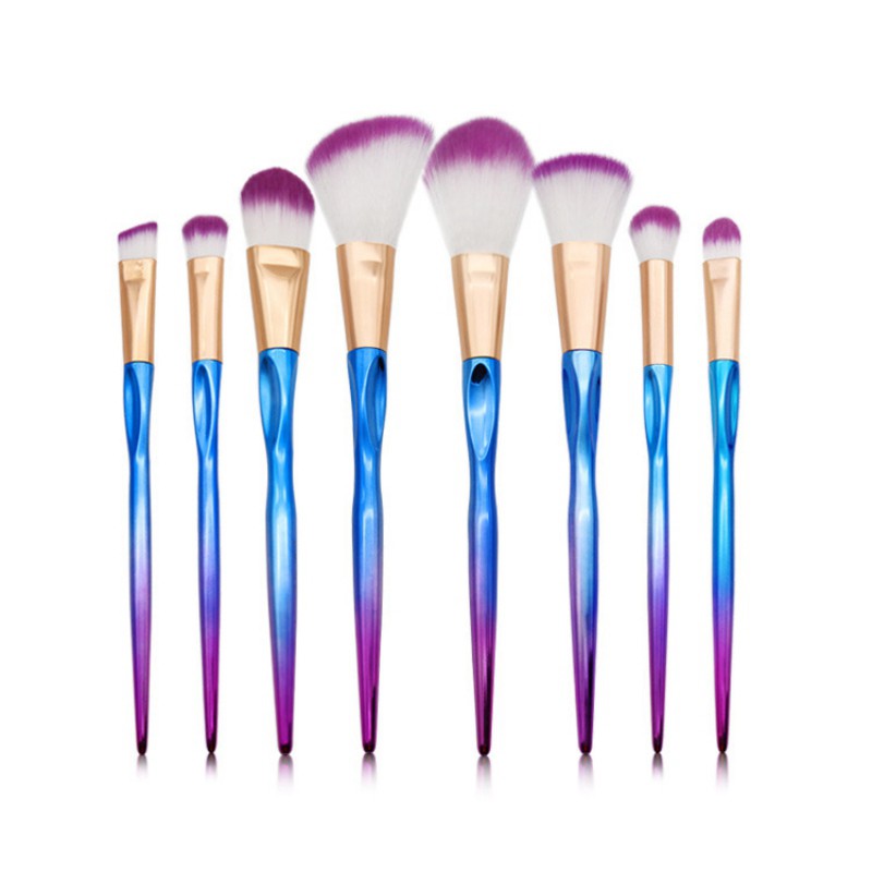 Set 8 cọ trang điểm tán nền đánh mắt khói chất liệu kim loại