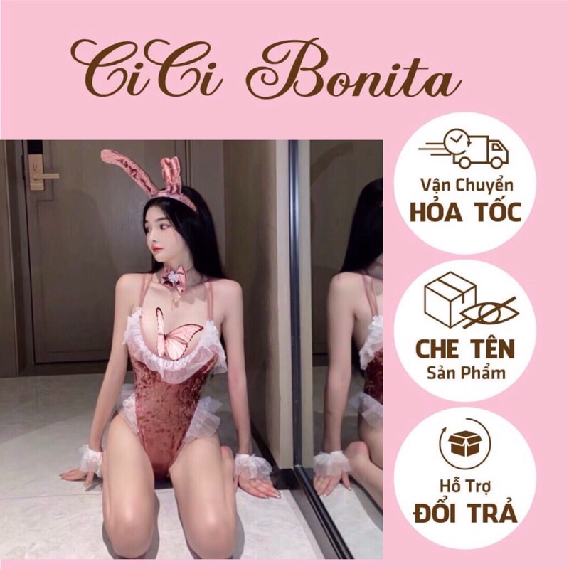 Cosplay thỏ nhung playboy sexy ( kèm phụ kiện đáng yêu) CICI BONITA HCM CP38