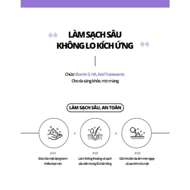 Sữa Rửa Mặt Vitamin E Làm Sạch Sâu Giúp Da Trắng Sáng WHISIS Pure Esthetic Deep Clean Foam Cleansing 120ml