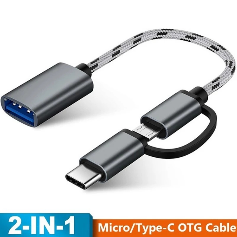 Cáp chuyển đổi 2 trong 1 USB 3.0 OTG sang micro USB type C