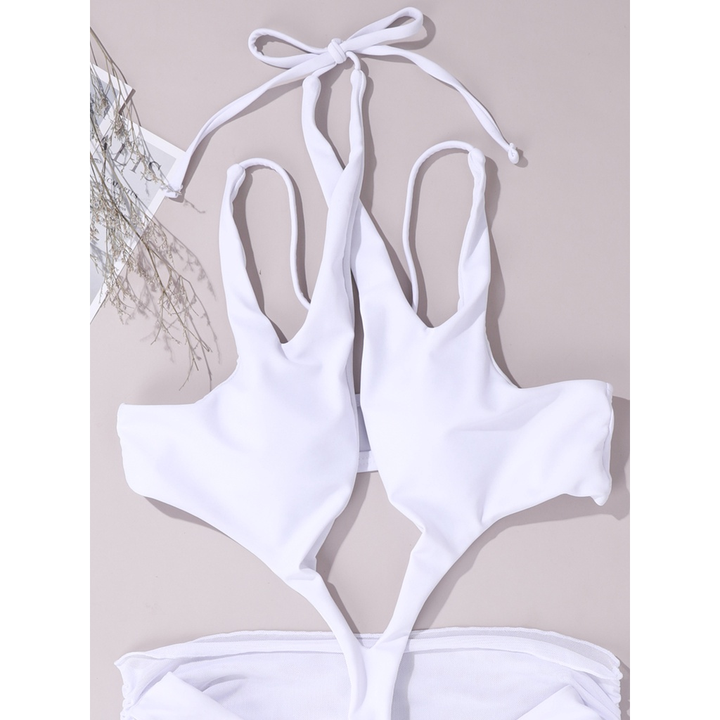 Bộ đồ bơi một mảnh màu trắng thiết kế khoét rỗng thời trang quyến rũ cho nữ | BigBuy360 - bigbuy360.vn