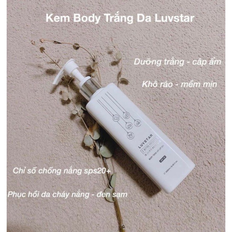 DƯỠNG THỂ LUVSTAR IN SHOWER WHITE AGAIN BODY TONEUP LOTION SPF 20