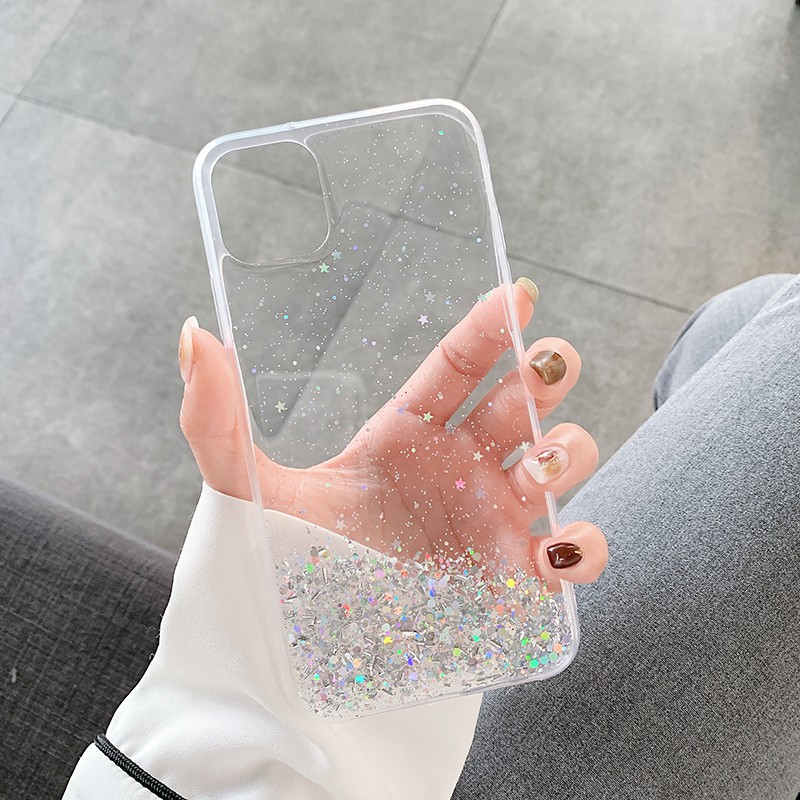 Ốp điện thoại họa tiết ngôi sao lấp lánh cho Iphone 11 Pro Max Xs Xr X 12 Mini 6s 7 8 Plus Se 2020