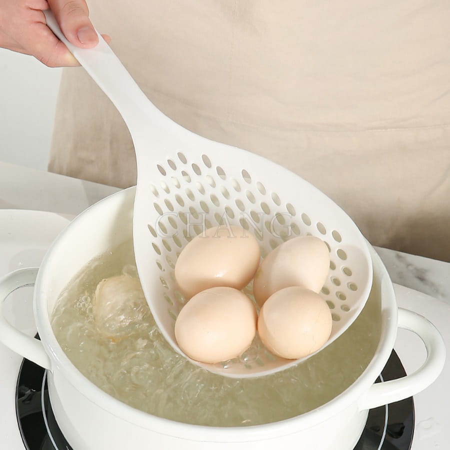 Muôi Vớt Ăn Lẩu Kiểu Chiếc Lá - Muỗng Thủng Nhựa Nhúng Đồ Ăn, Rau Củ, Mì Size Lớn