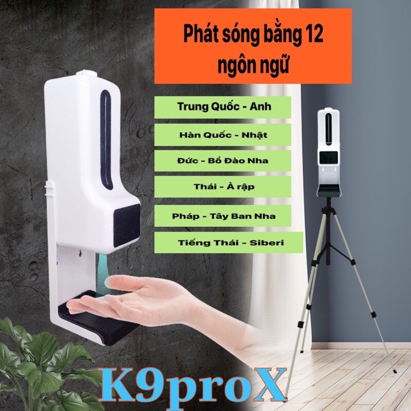 Máy khử khuẩn đo thân nhiệt k9 pro tự động, Máy sát khuẩn cảm ứng - Hàng cao cấp ,,