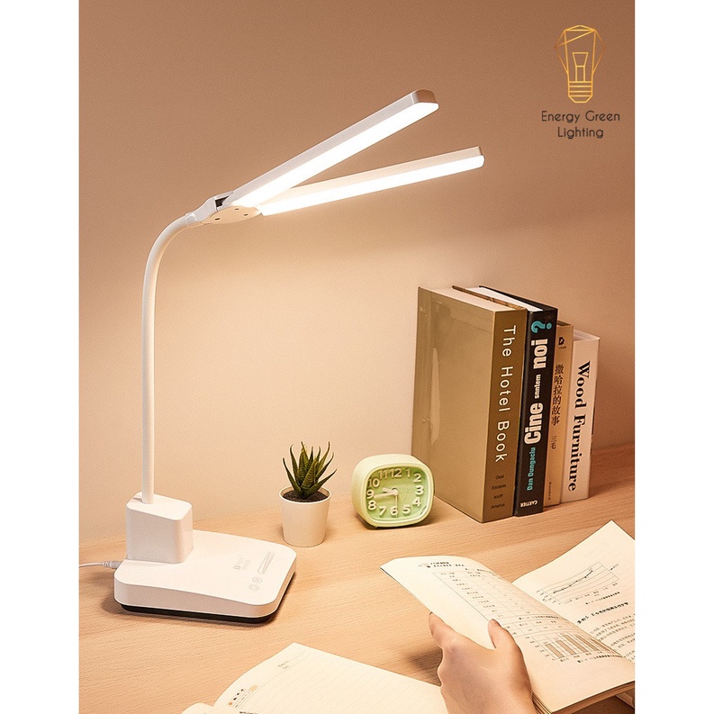 Đèn Bàn LED Energy Green Lighting 2 Đầu Chiếu Sáng DB-1928 - 3 Chế Độ Ánh Sáng - Xoay 180 Độ