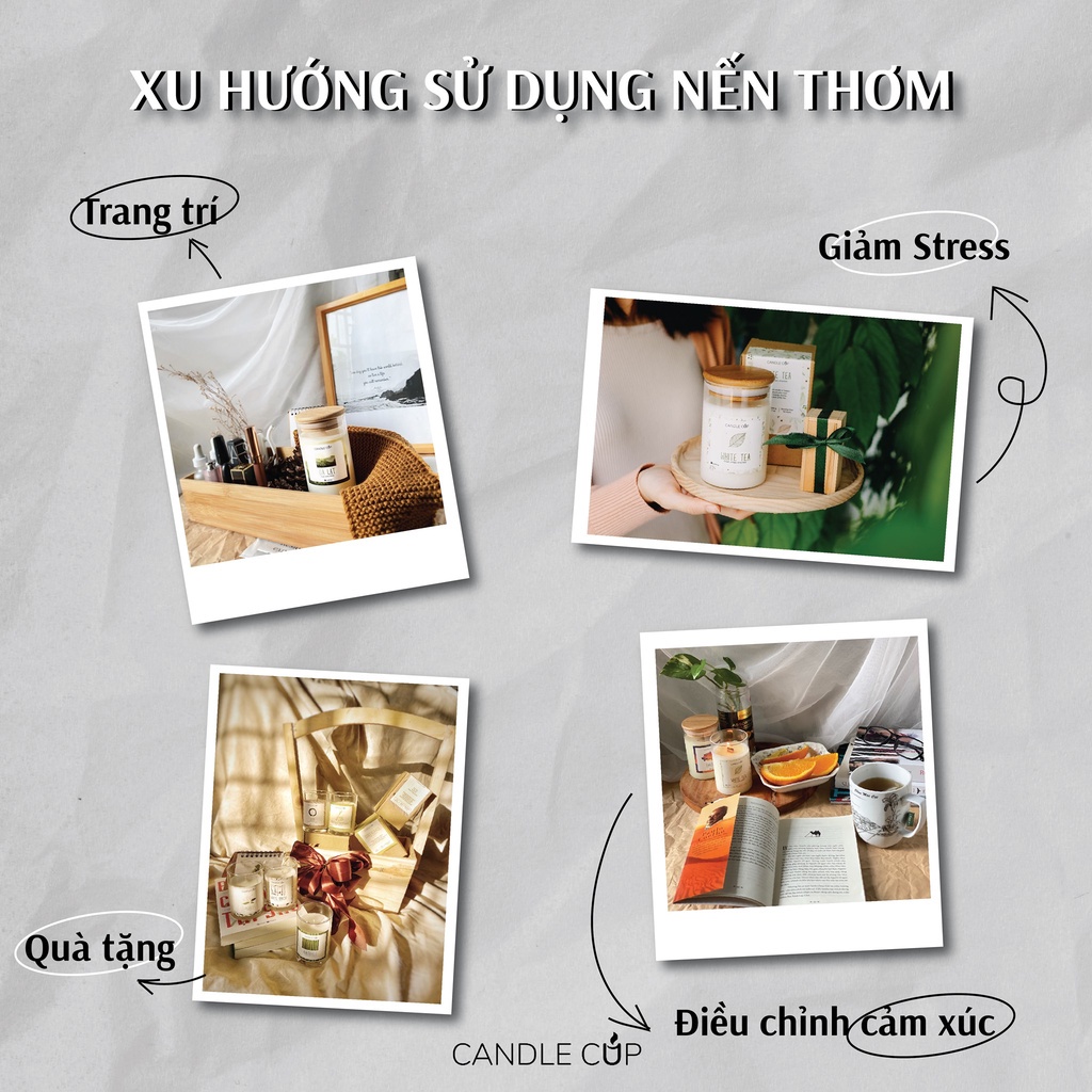 Nến thơm Candle Cup Agaya Size M - Sáp cọ và tinh dầu thiên nhiên