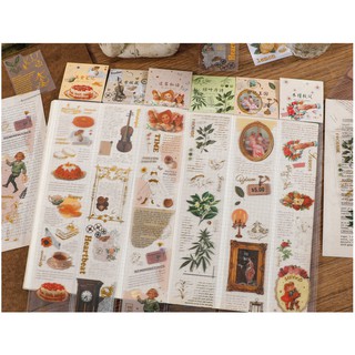 Dải sticker PET retro trang trí sổ