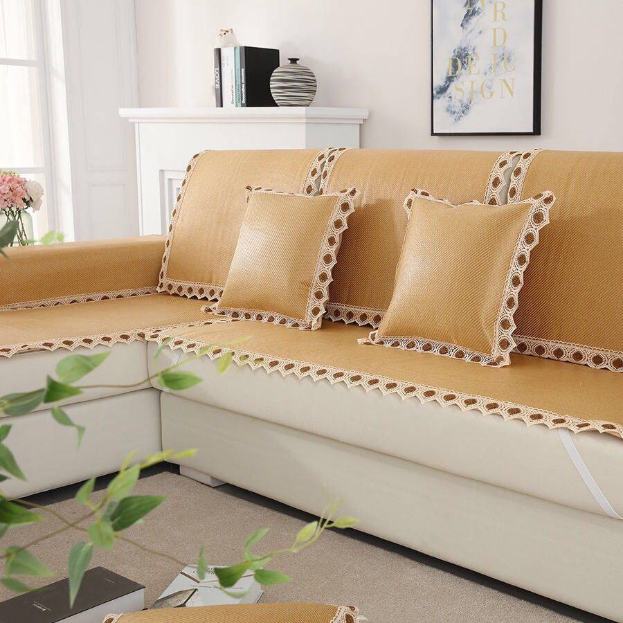 Sofa Pad, Summer, Mat mát, Ice Silk Tre Mats Phòng khách mùa hè Không trơn trượt, Bộ ghế sofa, Bốn Mùa,