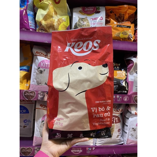 Thức ăn cho chó trưởng thành KEOS vị bò và rau củ 1,5kg