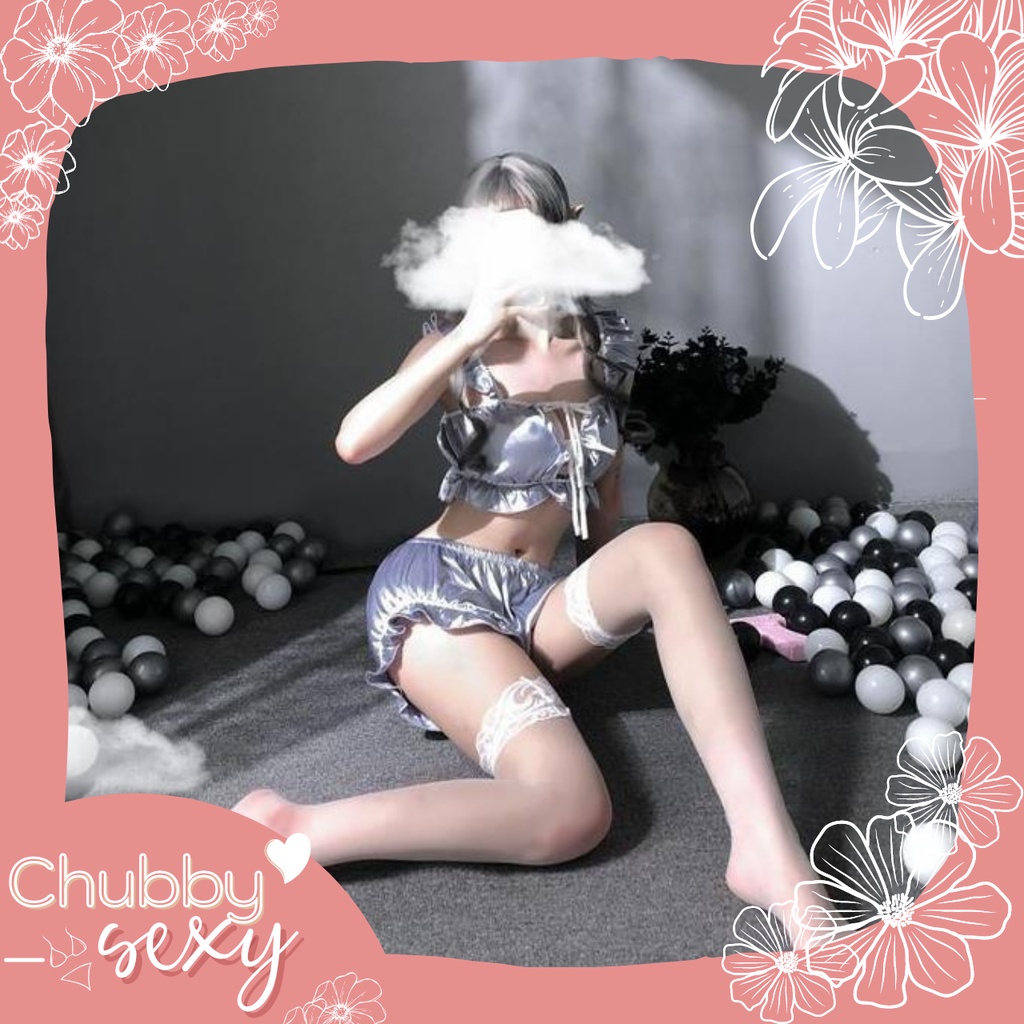 Cosplay Đồ Ngủ Hot Trend TikTok - SleepWear Sexy Kute- Set Đồ Ngủ Chất Liệu Cao Cấp Vải Lụa Satin - CPL222 - Chubby.Sexy